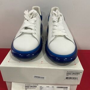 Alexander McQueen White and Blue Sneakers